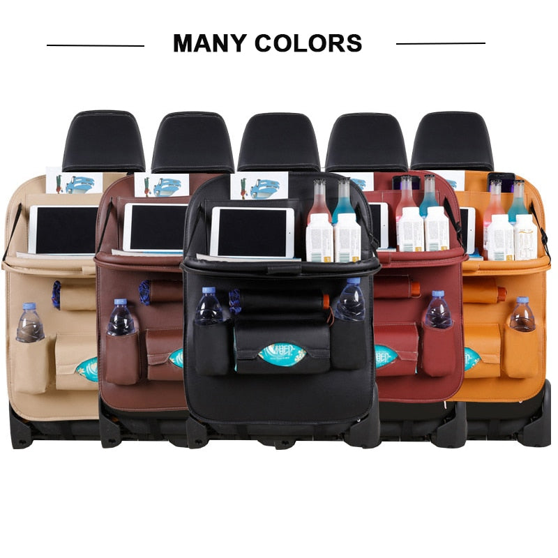 Leather Car Seat Back Organizer