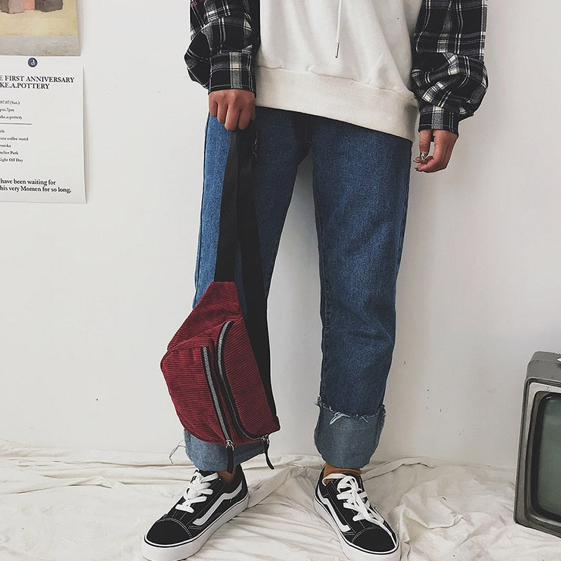 Corduroy Canvas Waist Bag