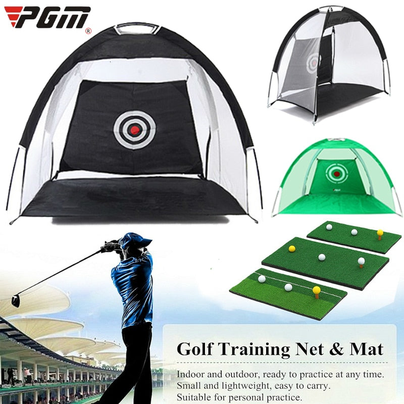 PGM Indoor Outdoor Foldable Golf Practice Net Golf Hitting Cage Garden Grassland Practice Tent Golf Training Equipment