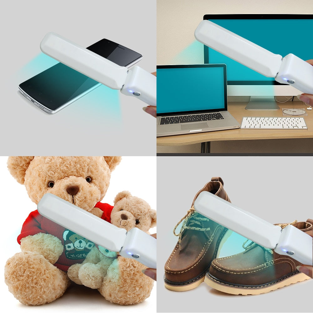 Handheld UVC Disinfection Lamp 2W UV Sterilization Lamp Folding Ultraviolet Disinfection Light Travel Sterilizing Lights