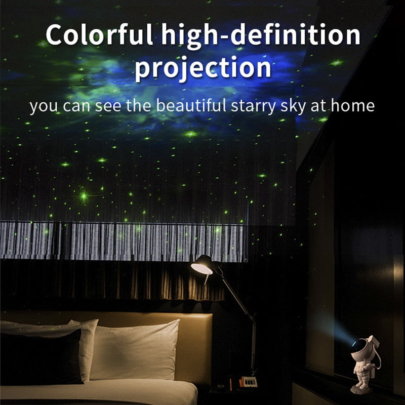 NEW Galaxy Projector Lamp Starry Sky Night Light For Home Bedroom Room Decor Astronaut Decorative Luminaires Children's Gift