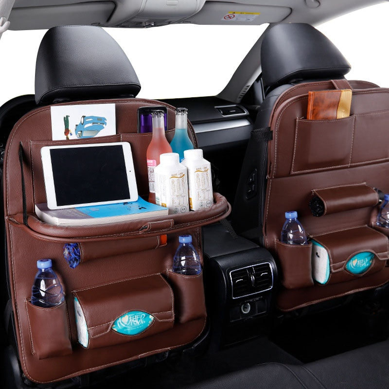 Leather Car Seat Back Organizer