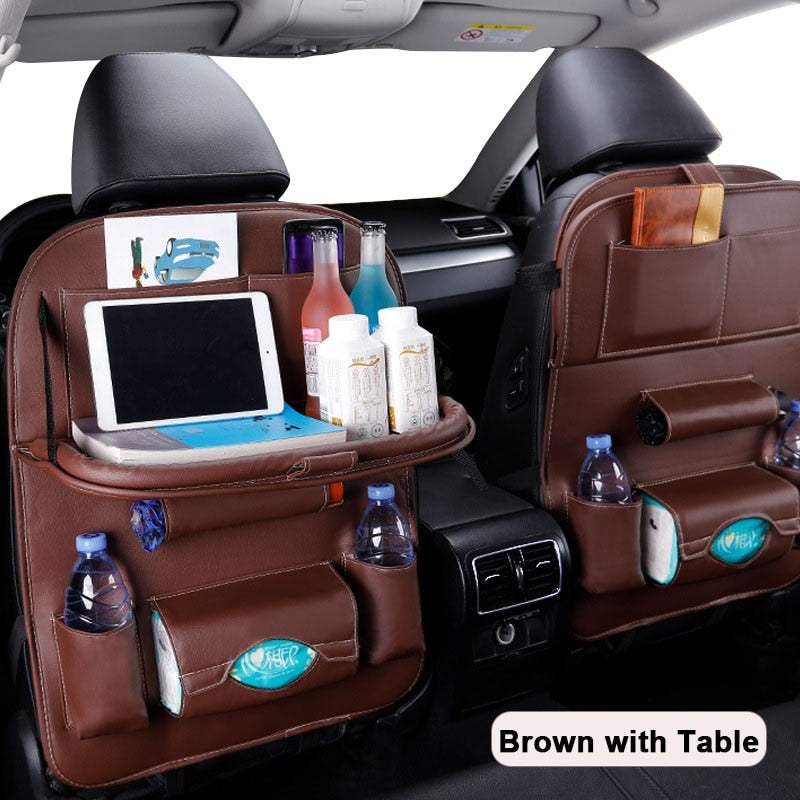 Leather Car Seat Back Organizer