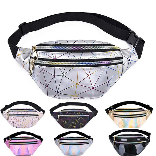 Holographic Waist Bags Women Pink Silver Fanny Pack Female Belt Bag 2019 new Black Geometric Waist Packs Laser Chest Phone Pouch