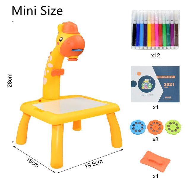 Kids Mini Led Art Drawing Table Set