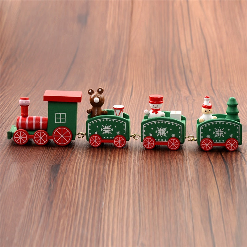 New Christmas Train Painted Wood Christmas Decoration