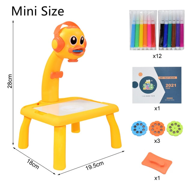 Kids Mini Led Art Drawing Table Set