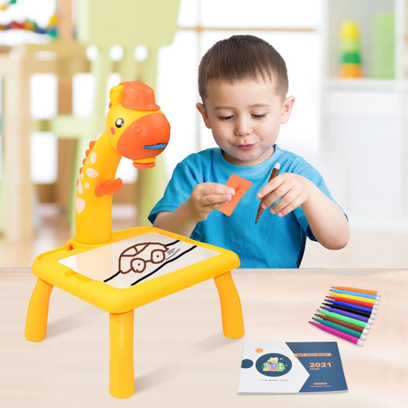 Kids Mini Led Art Drawing Table Set